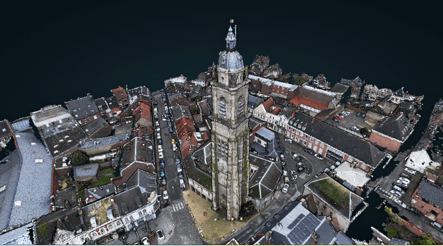 Nuage de points 3D d'un bâtiment ou infrastructure