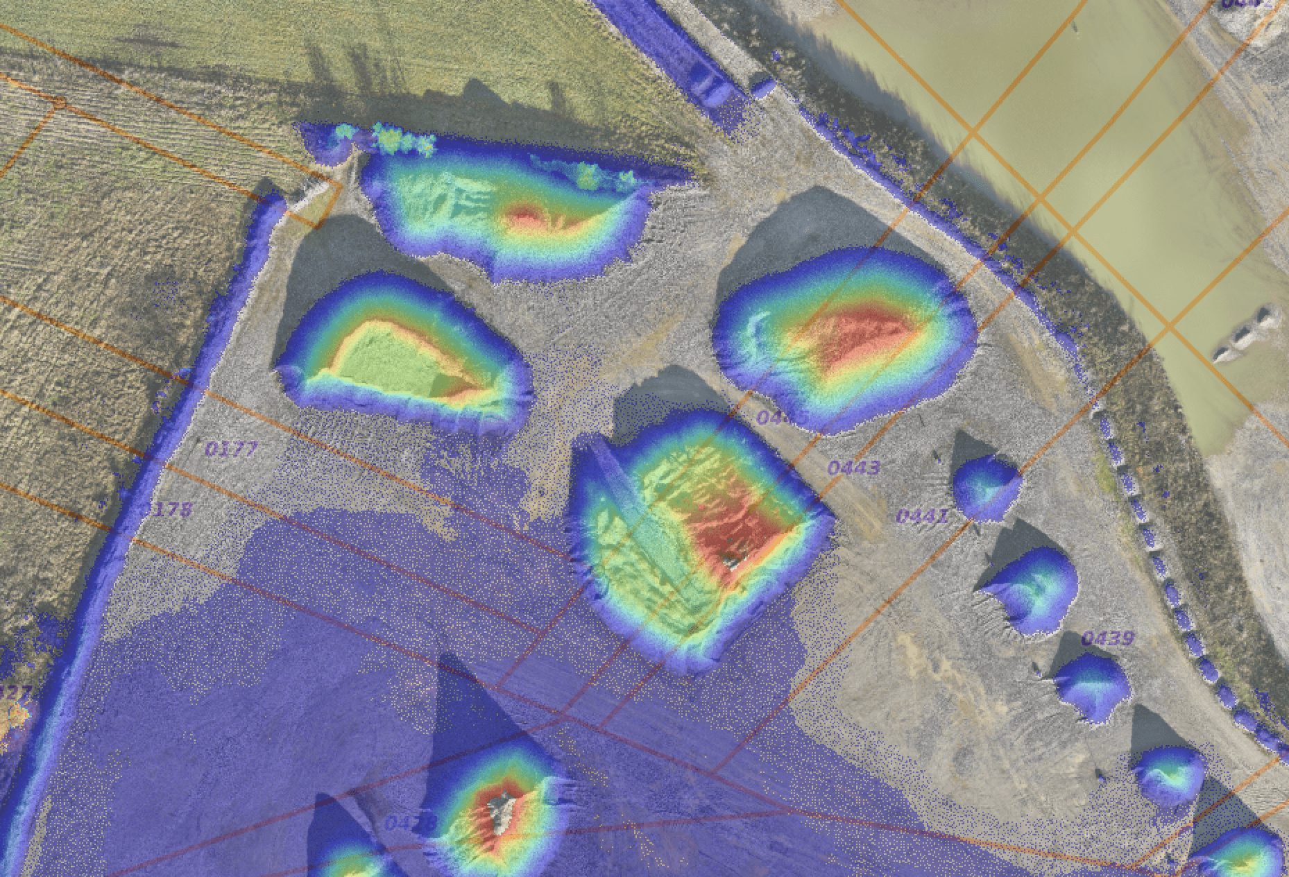 Orthophoto géoréférencé d'un chantier BTP