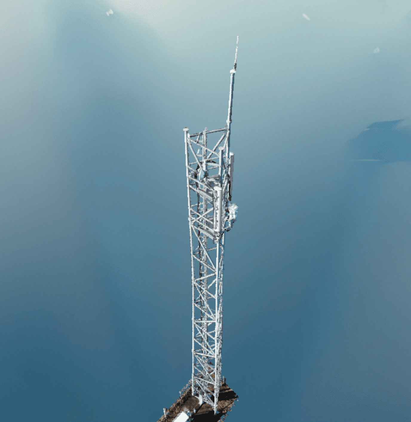 Modèle 3D photogrammétrique d'un mât d'antenne télécom