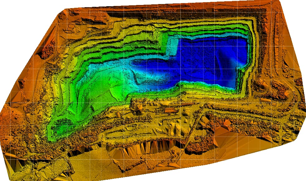 Modèle numérique de terrain (MNT) avec variations altimétriques