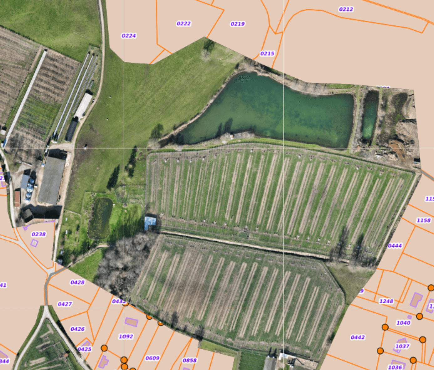 Orthomosaïque géoréférencée d'un site par drone