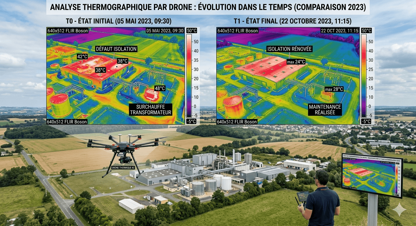 Comparaison de campagnes thermiques dans le temps sur un même site